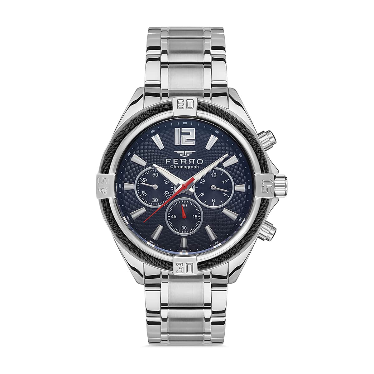 MONTRE FERRO HOMME CHRONO ACIER